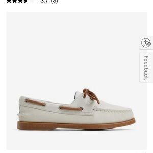 Sperry White and Tan Leather Boat Shoes